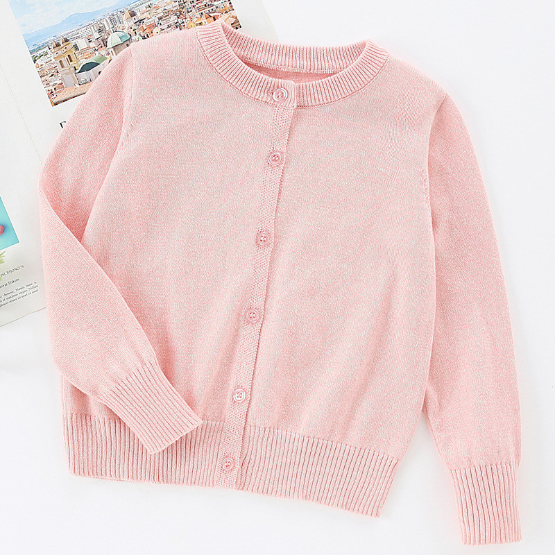 Kids Unisex Sweater Solid Color Long Sleeve Buttons Outdoor Fashion Black Fall Clothes 4-12 Years