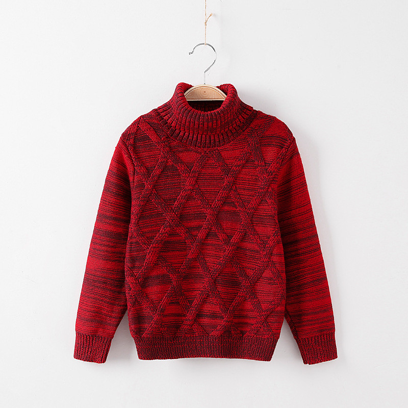 Kids Boys' Turtleneck Sweater Solid Color Long Sleeve Keep Warm Outdoor Fashion Blue Fall Clothes 4-12 Years