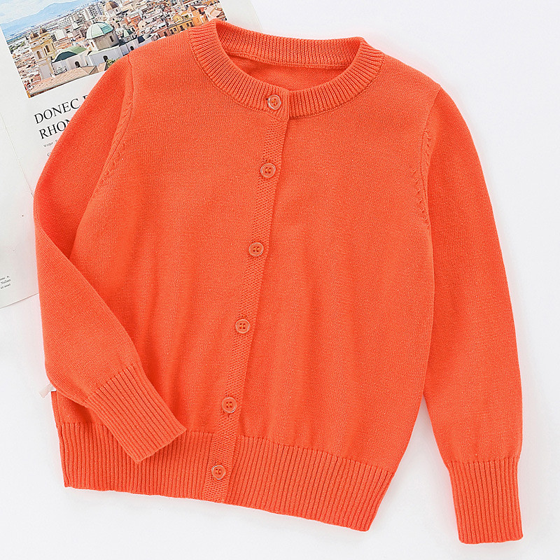 Kids Unisex Sweater Solid Color Long Sleeve Buttons Outdoor Fashion Black Fall Clothes 4-12 Years