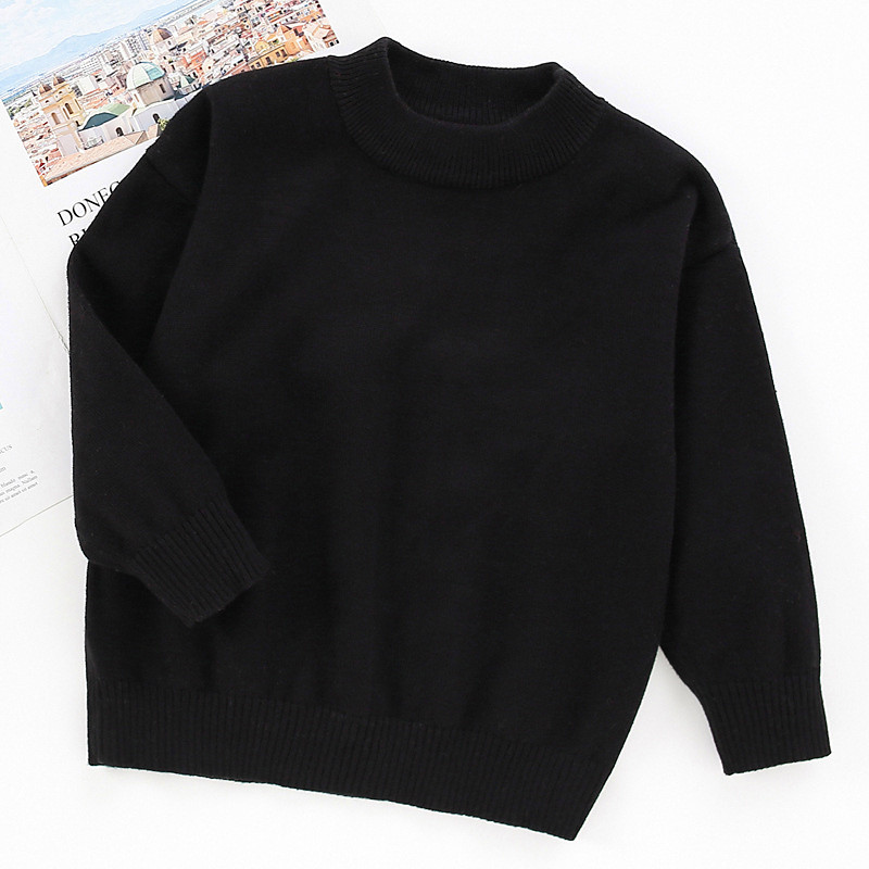 Kids Unisex Sweater Solid Color Long Sleeve Keep Warm Outdoor Fashion Blue Fall Clothes 4-12 Years