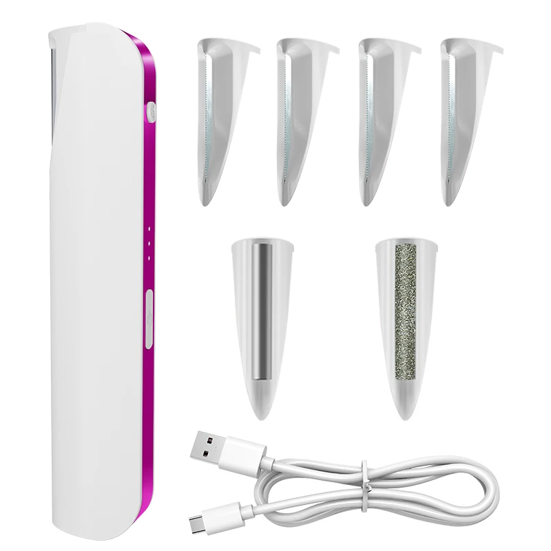 Elektrischer Gesichts-Dermaplane-Rasierer, Dermaplaning-Werkzeug mit 6 Nachfüllklingen für Frauen, Gesichtspeeling und Pfirsichflaum-Haarentfernung Image