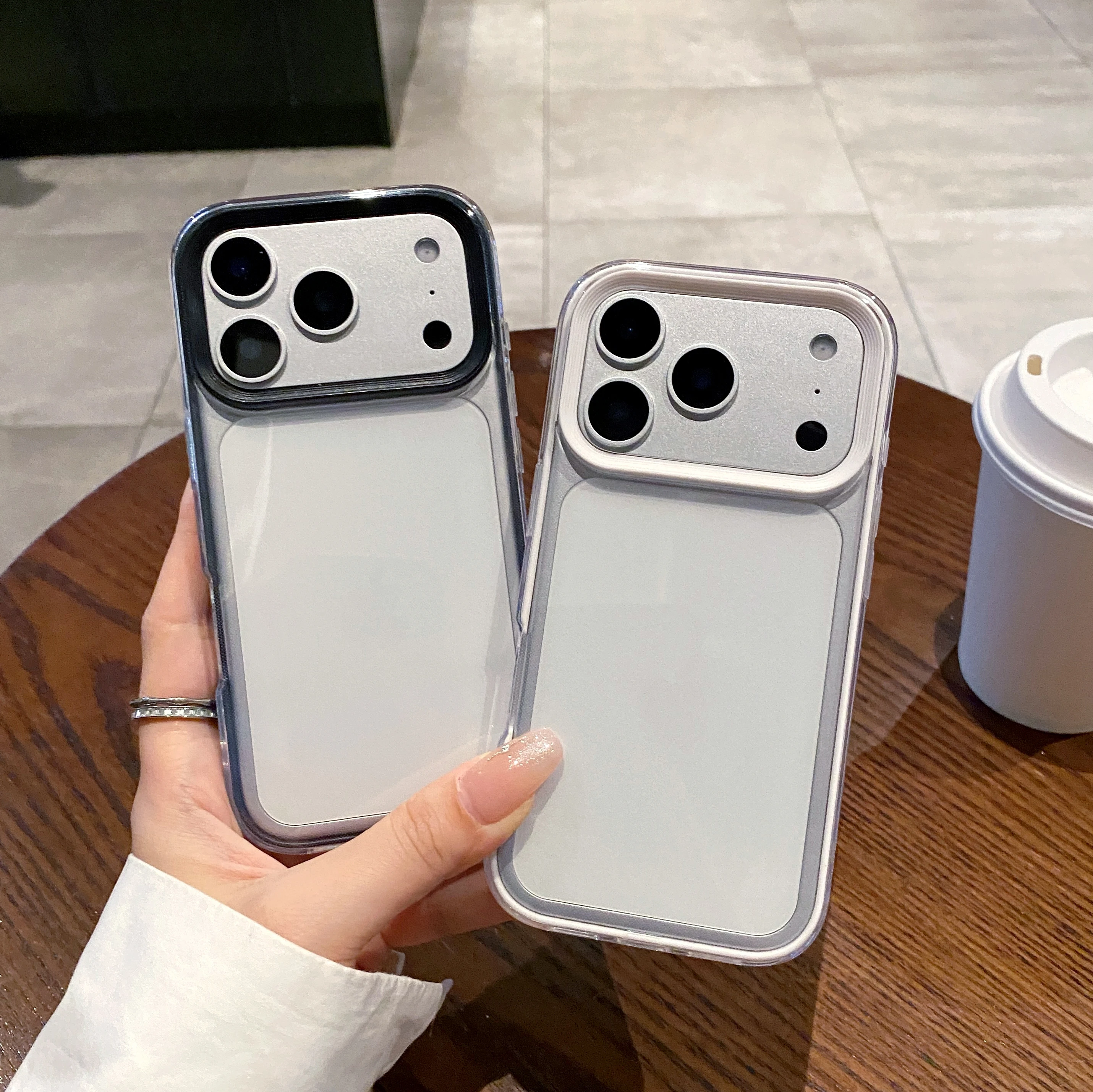 Modische, klare, farbige Kante, Anti-Fall-Hülle für iPhone 17, 16, 15, 14, 13, Handyhülle 17, 16, 15, 14, Pro MAX, weiche, stoßfeste Rückseite Image