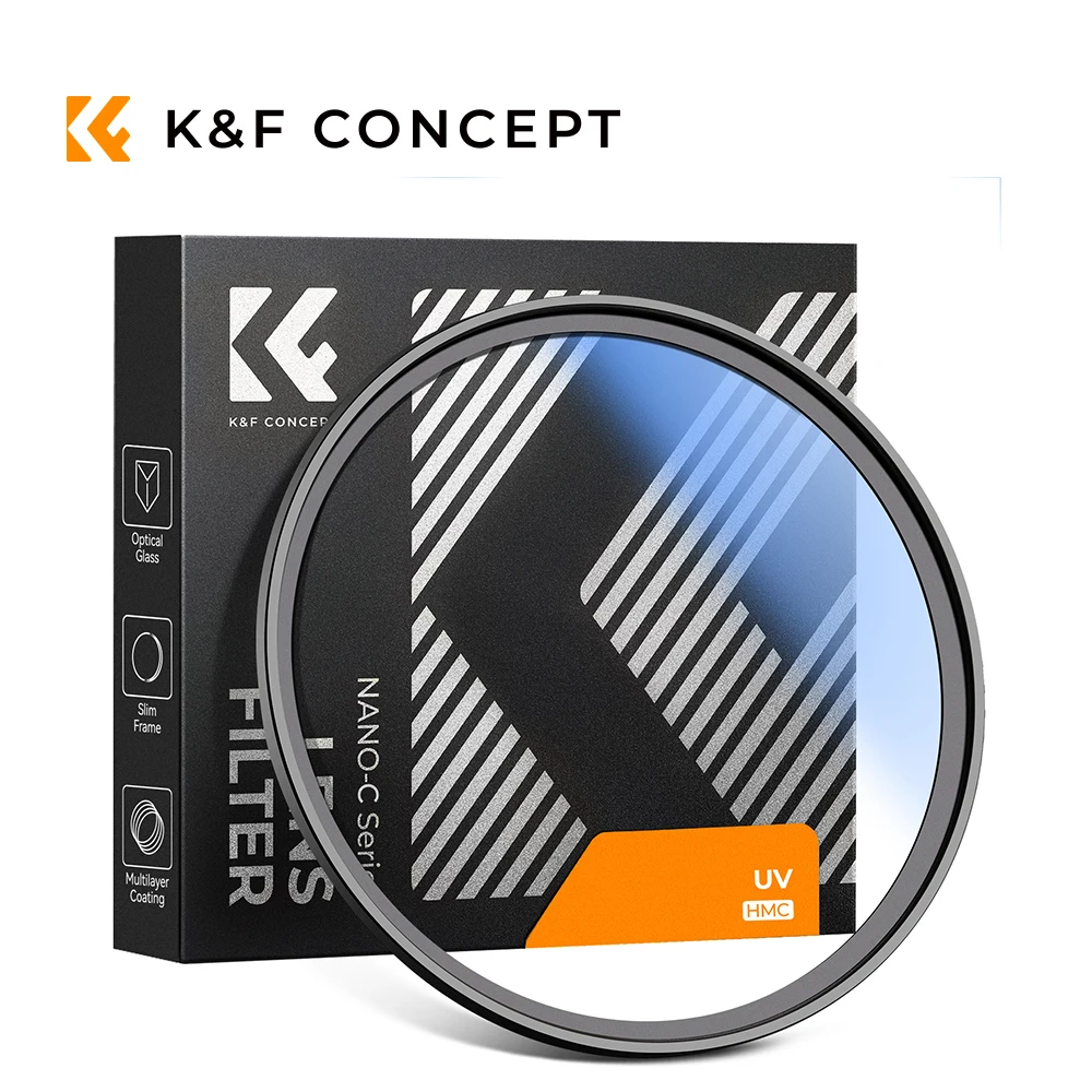 K&F Concept MC UV-Schutzfilter, ultradünn, mehrfach beschichtet, HD 37 mm, 43 mm, 46 mm, 49 mm, 52 mm, 55 mm, 58 mm, 62 mm, 67 mm, 72 mm, 77 mm, 82 mm Image