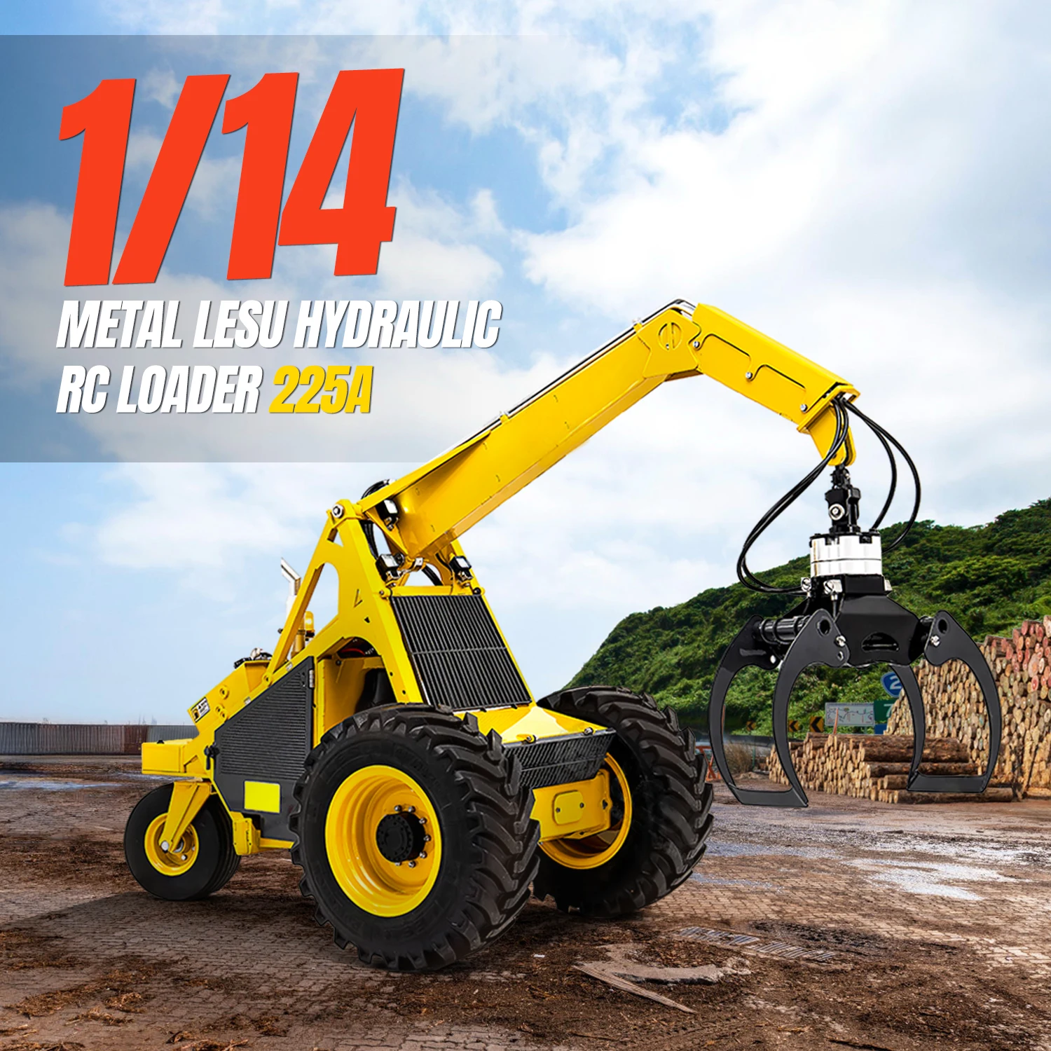 Spielzeug Neue LESU 1/14 RC Hydraulische Logger AOUE 225A Kurbel Boom 3-rad Holz Protokollierung Ausrüstung Radio Control Auto Hobby fahrzeug