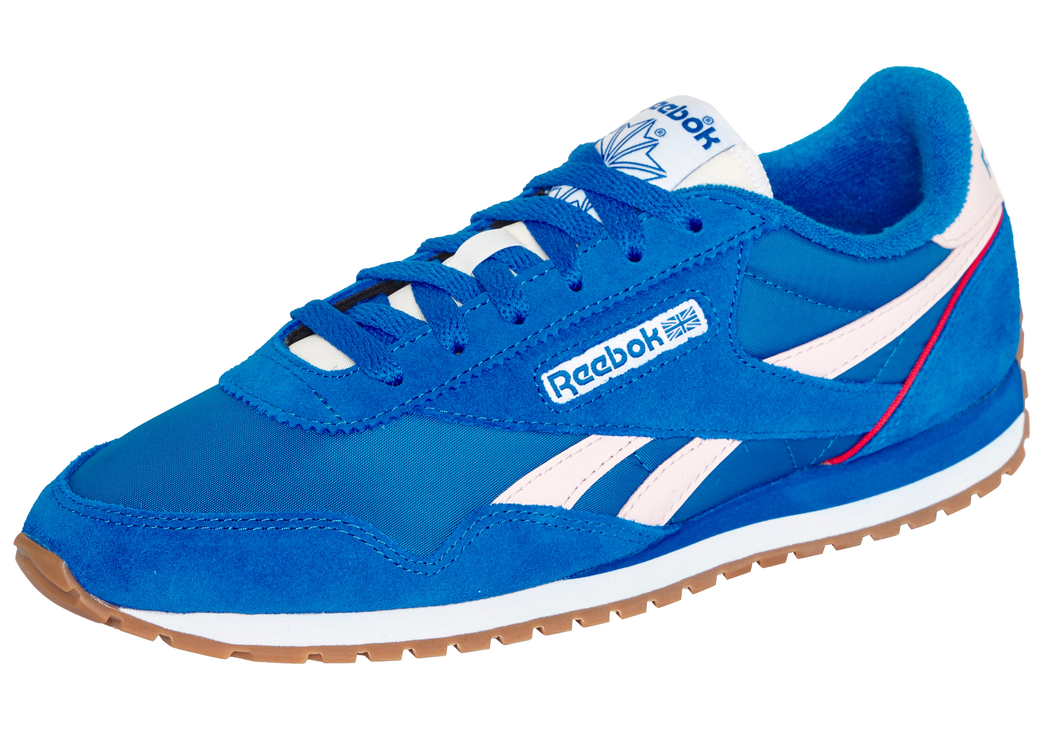 Sneaker REEBOK CLASSIC "CLASSIC AZ", Damen, Gr. 37,5, optimum blau, optimum blau, frosted berry, Leder, Synthetik, Textil, Schuhe Sneaker