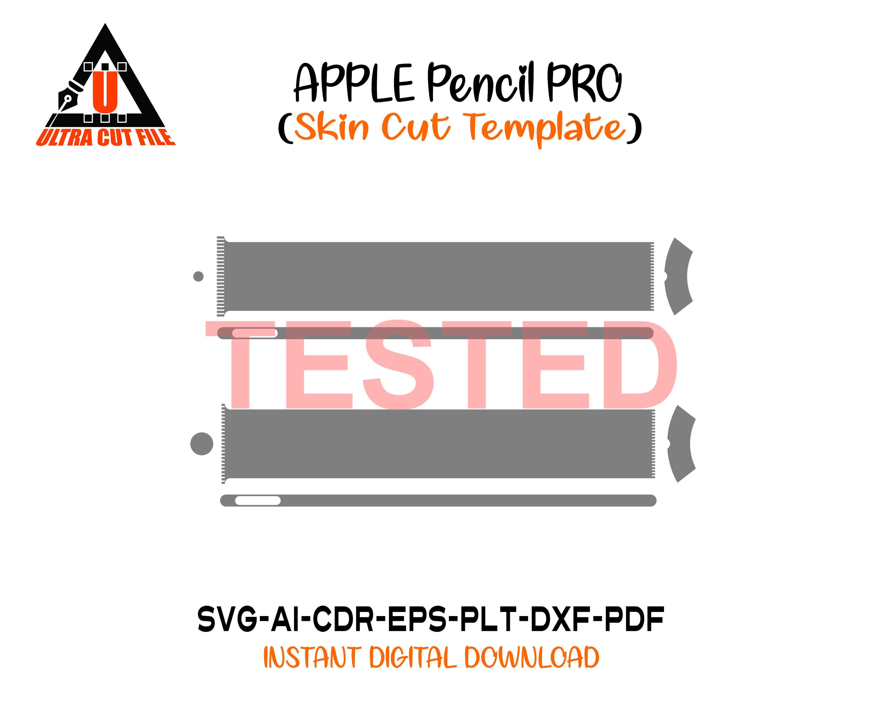 Modello skin per Apple Pencil Pro, vettore skin, fustelle, file di taglio skin, layout skin, file fustelle skin, file svg skin per Pencil Pro, file di