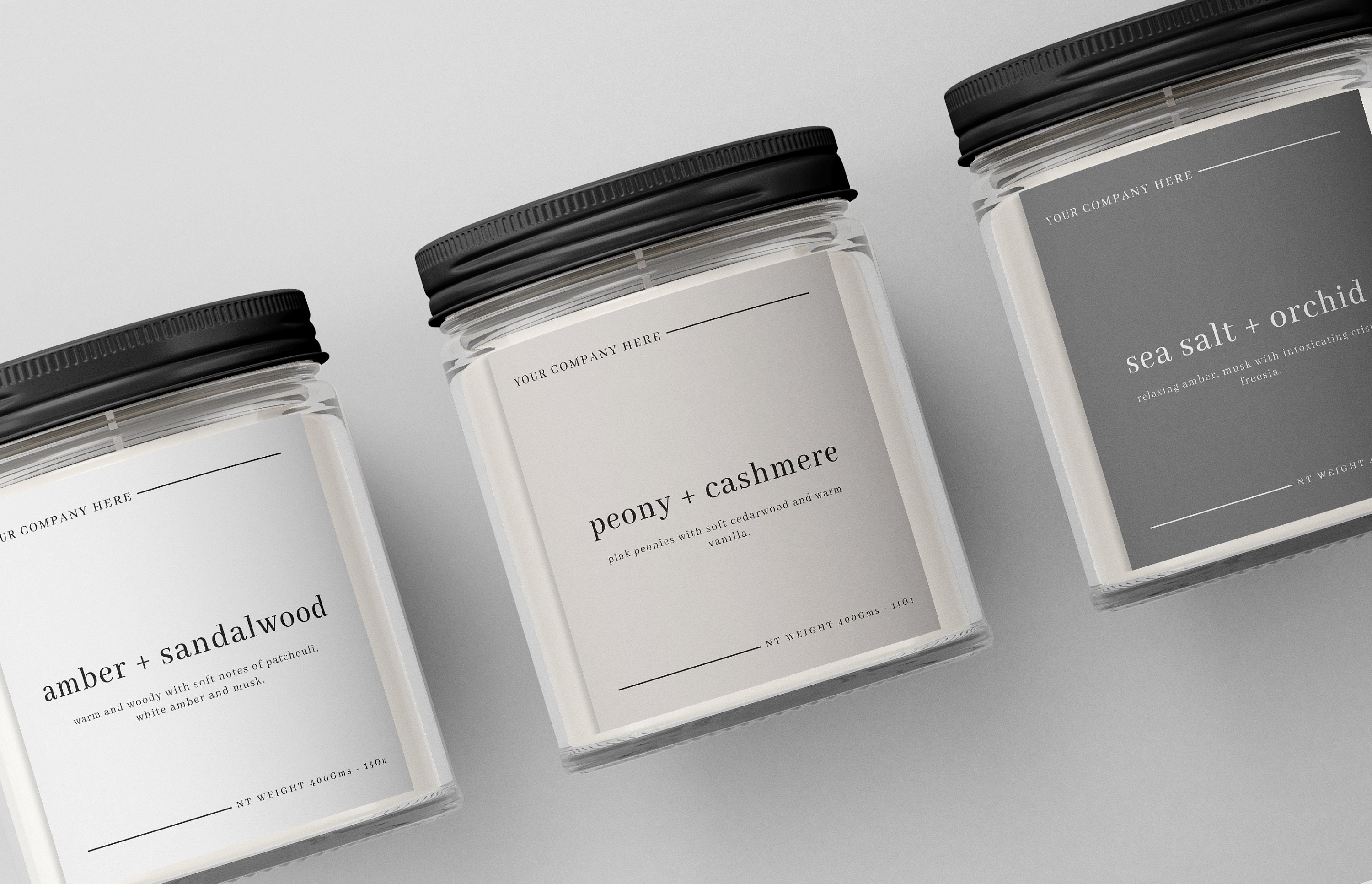 Modello di etichetta per candele modificabile / Etichetta per candele in stile minimale / Etichetta personalizzabile / Etichetta per cera fusa / Pacch