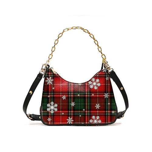 Per donna Borsa Borsa a tracolla Borsa baguette Borse a Spalla Pelle PU Natale Ferie Casual Quotidiano Cerniera Catena Stampa Impermeabile Borsa Multiuso Fiocchi di neve Nero / Rosso Rosso Blu