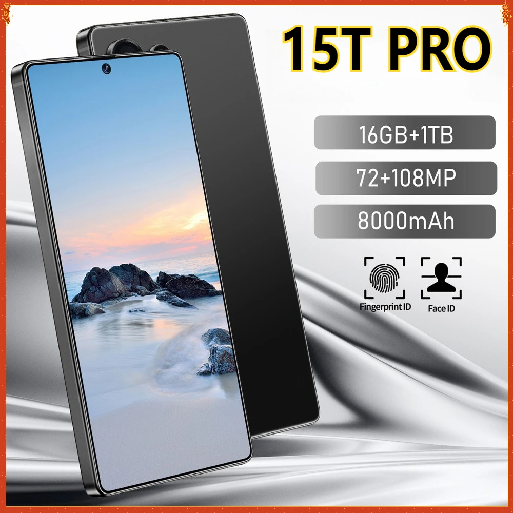 Brandneues 15T Pro Smartphone 5G 7.3HD Android 15 22G+2TB Dual-SIM-Karte Handy 8000mAh entsperrte Mobiltelefone Globale Version Image