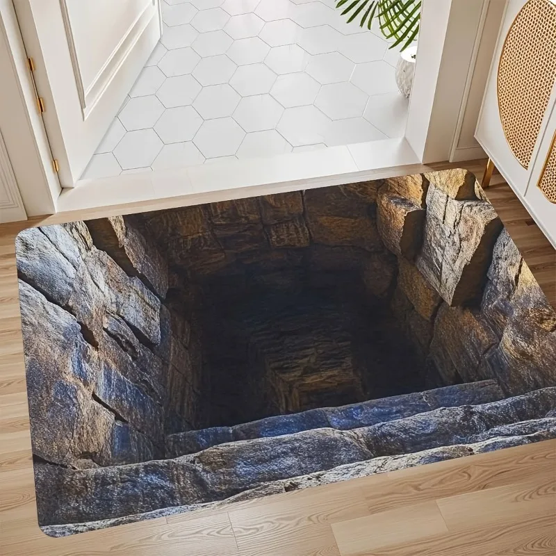 2D-Fußmatte mit optischer Täuschung, endloses Höhlen-Design, Flanell-Fußmatte, Wohnzimmer, Urlaub, Zuhause, Give You Lucky, Fußmatte, Heimdekoration Image