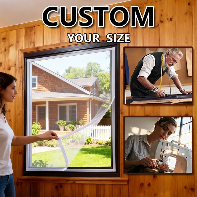 DTGJ Moskitonetz für Fenstergitter, individuelle Größe, Insektennetz, Tüll, unsichtbar, Schwarz, Weiß, Grau, Fiberglas gegen Mückenfliegen Image