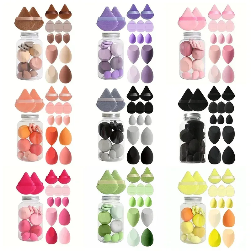 14Pcs Make-Up Schwamm Set Kosmetische Mixer Schönheit Ei Foundation Schwamm Pulver Puffs Mini Finger Puff Frauen Bilden Zubehör Image