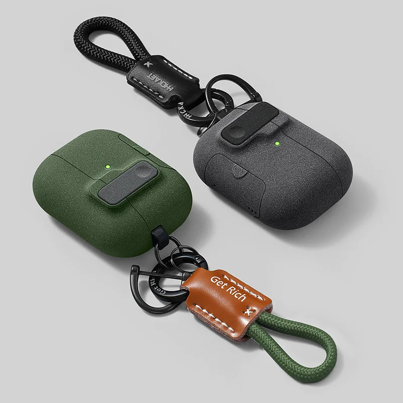 2025 Fall Für AirPods Pro 3 Magnetische Automatische Lock Fällen Telefon Ständer Kopfhörer Abdeckung Für AirPods Pro 2 4 3 2 Fundas mit Haken  Image