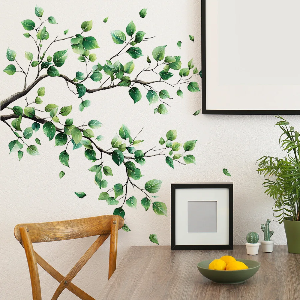 Zweige Blätter Wandaufkleber Badezimmer Toilette Dekor Aufkleber Wohnzimmer Büro Schrank Home Dekoration Wandtattoos