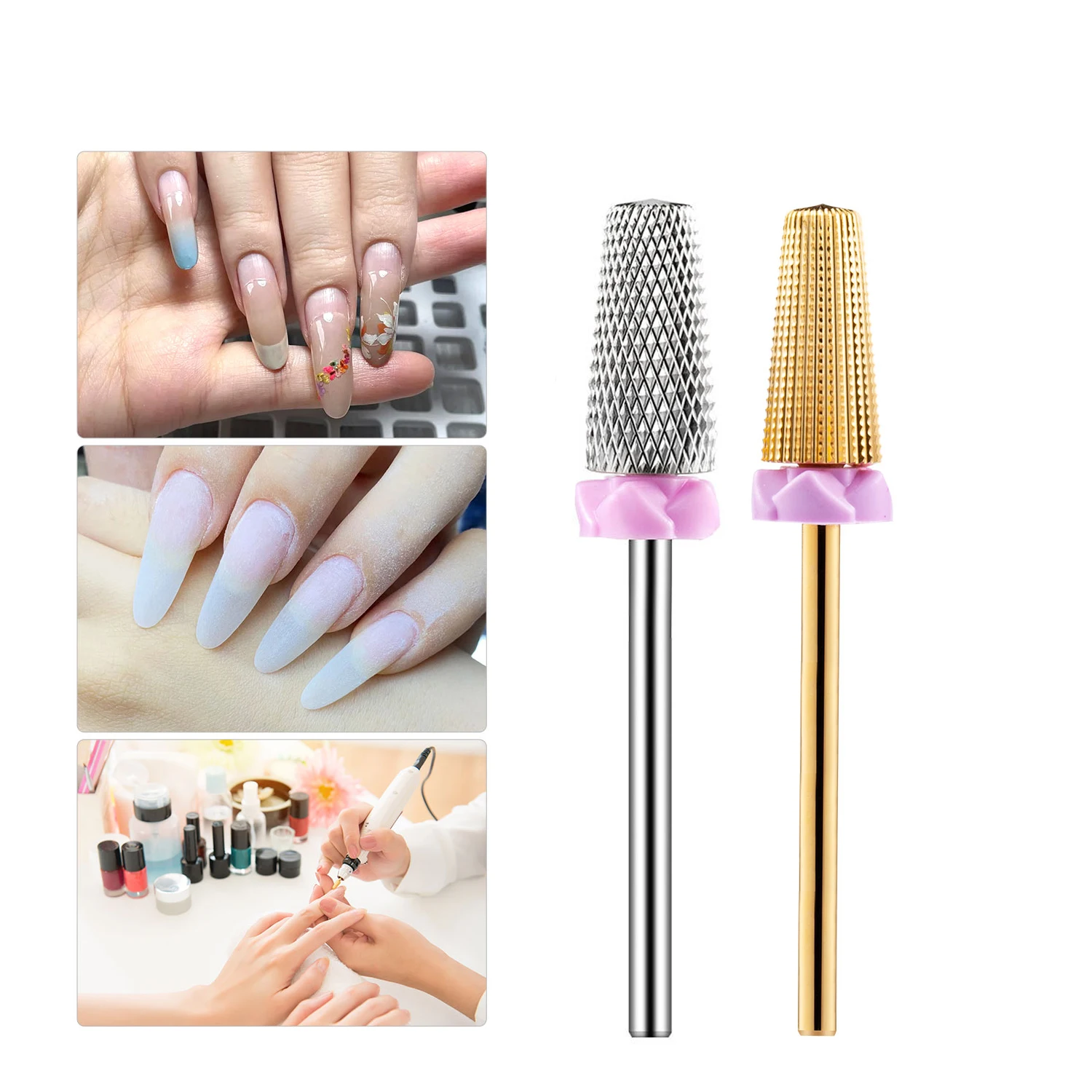 Wolfram Hartmetall Nagel Bohrer Bits Nail art Ausrüstung Drehen Mühlen Cutter Zubehör Nagellack UV Gel Entfernen Maniküre Werkzeug Image