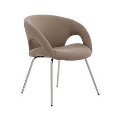 Dmora Bürostuhl Dagudel, Wartestuhl mit Armlehnen für Büro, Ergonomischer Wartestuhl, 58x59h72 cm, Braun Image