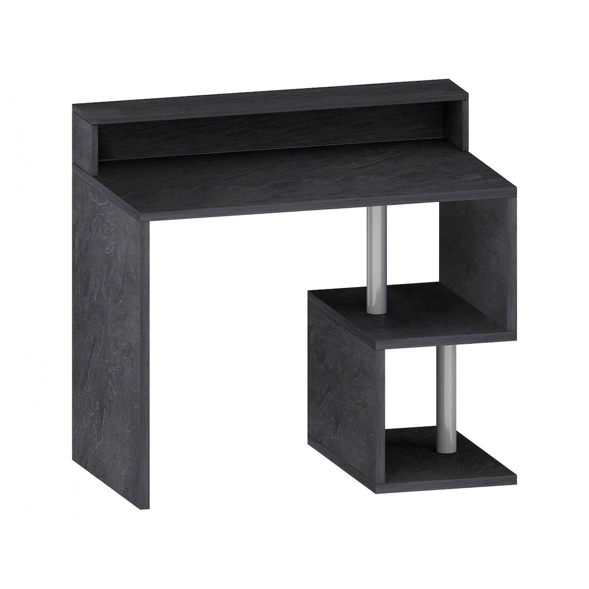 Dmora Schreibtisch Dchichizol, linearer Schreibtisch mit Ablagefächern, Mehrzweck-Büroschreibtisch mit Platte, 100x50h93 cm, Schiefer Image