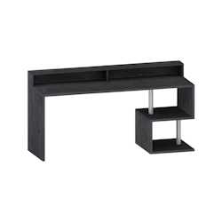 Dmora Schreibtisch Dcheddir, linearer Schreibtisch mit Ablagefächern, Mehrzweck-Büroschreibtisch mit Platte, 180x60h93 cm, Schiefer Image