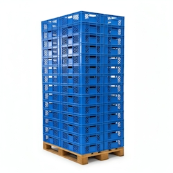 Logiplast 56 Stück Bäckerkisten Brotkisten 600 x 400 x 150 mm in blau Image