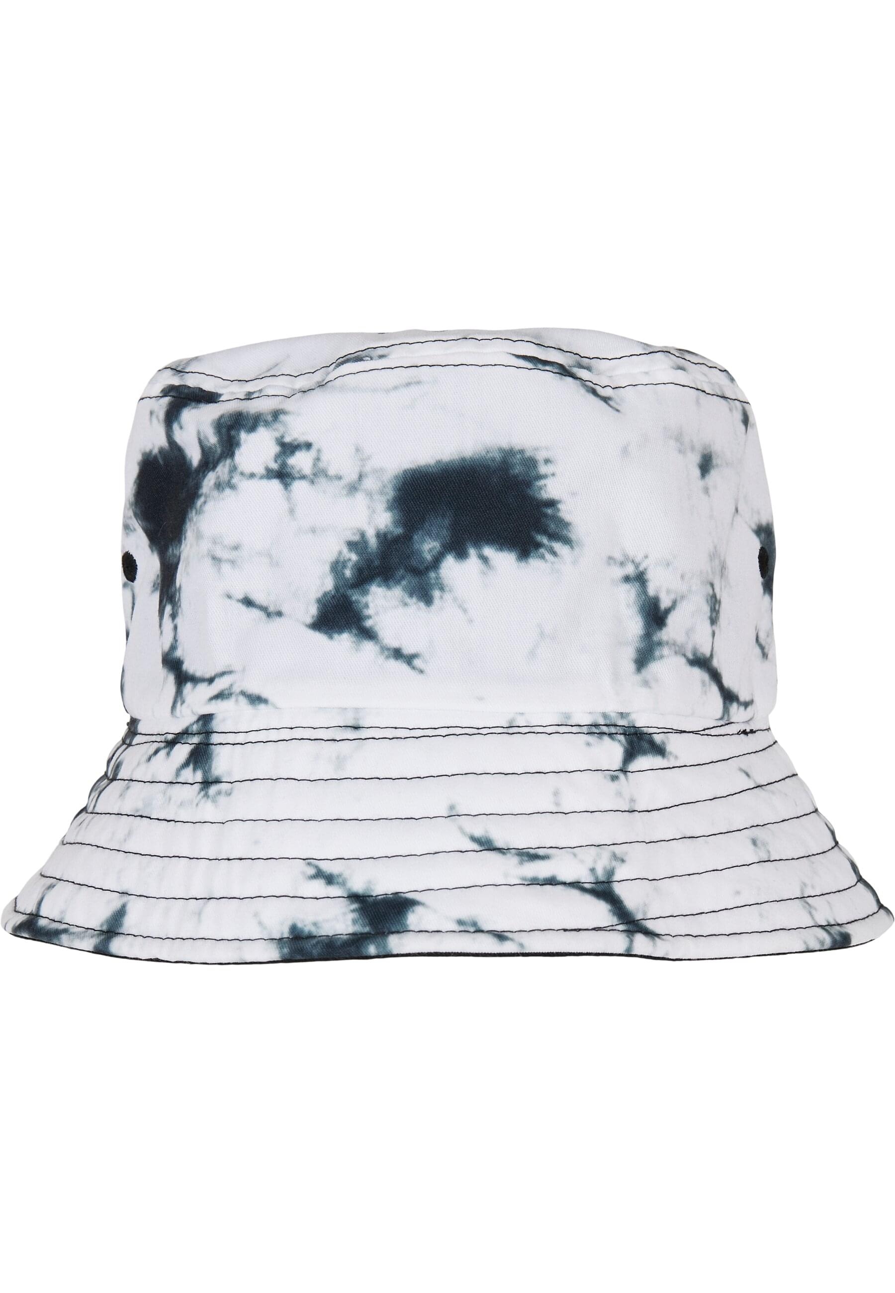 Fischerhut FLEXFIT "Flexfit Accessoires Batik Dye Reversible Bucket Hat", Damen, Gr. onesize, schwarz, weiß, 100% Polyester, Hüte
