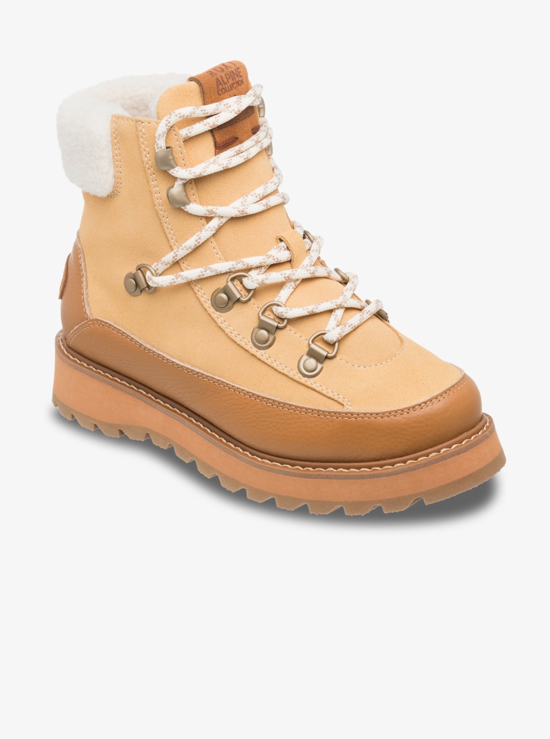 Winterboots ROXY "AZELIE", Damen, Gr. 39, tan, braun, Leder, Synthetik, Schuhe Winterboots, Winterschuhe, Winterstiefel, Snowboots, wasserabweisend & gefüttert