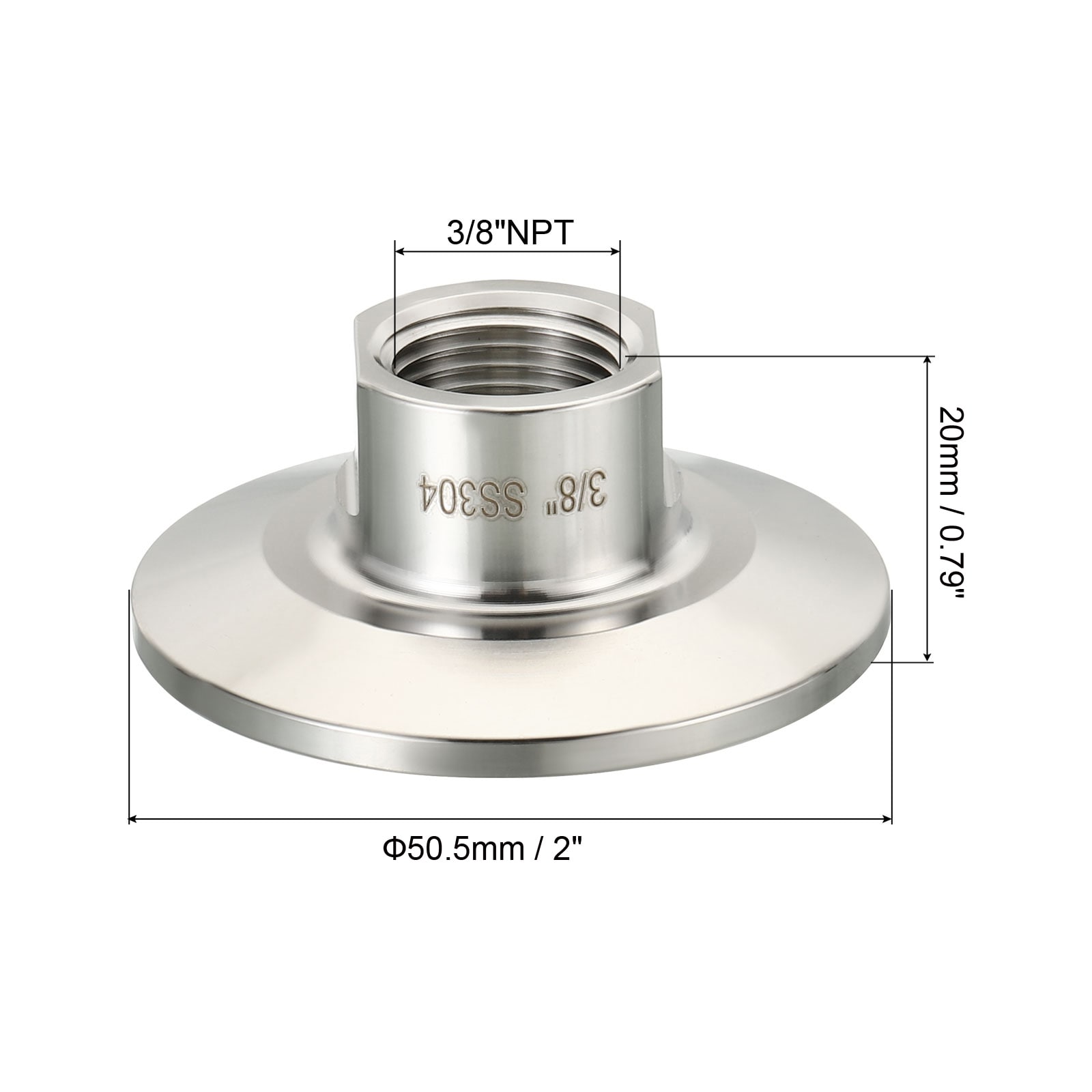 TC Tri Clamps Adaptor Tri-Clover Fittings to NPT Female Thread Adaptor 304 Stainless Steel for Food Beverage Dairy Application