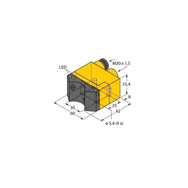 Turck Sensor NI4-DSU35TC-2Y1X2 1051004 Image