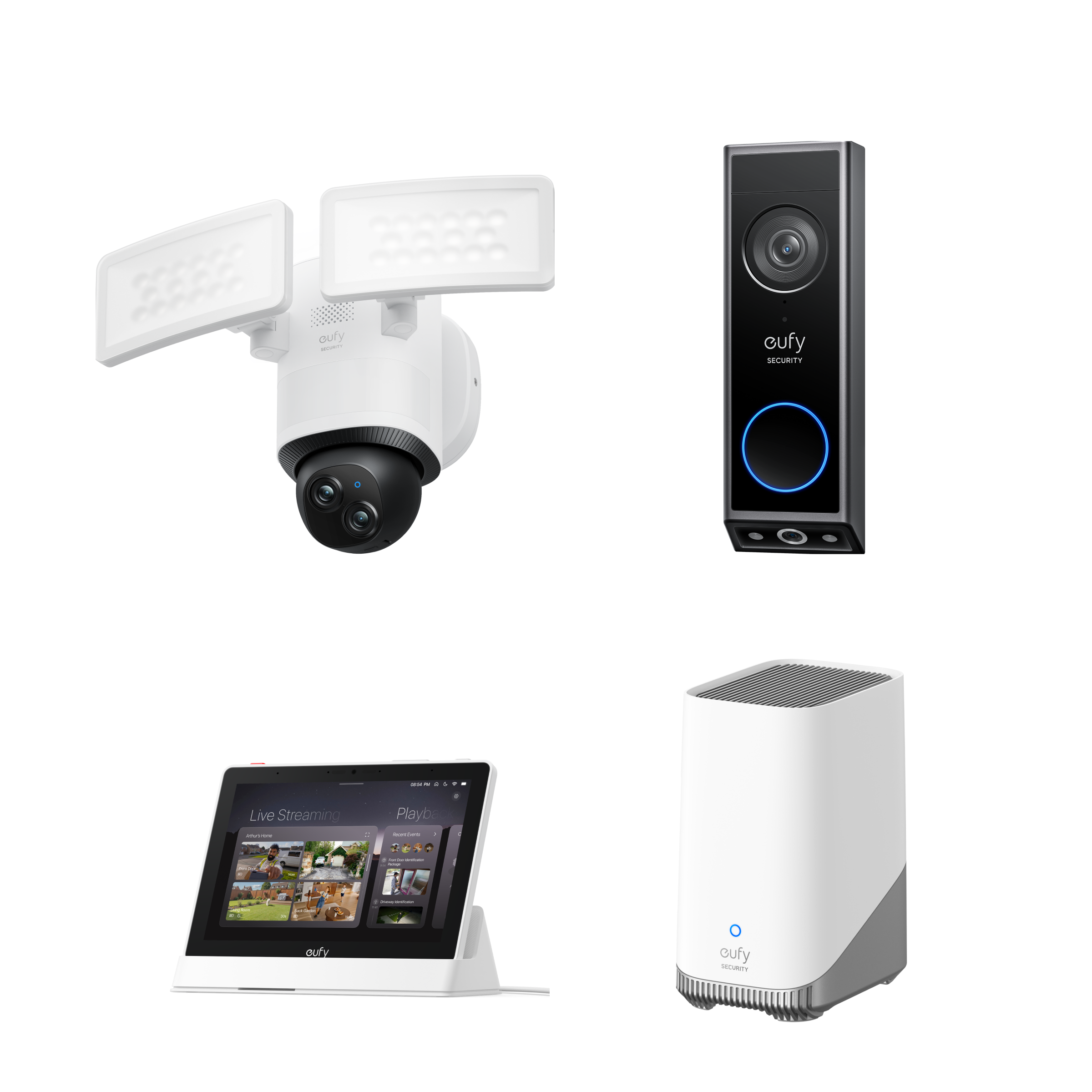 Video Doorbell E340 + Floodlight Camera E340 + HomeBase S380 + Display