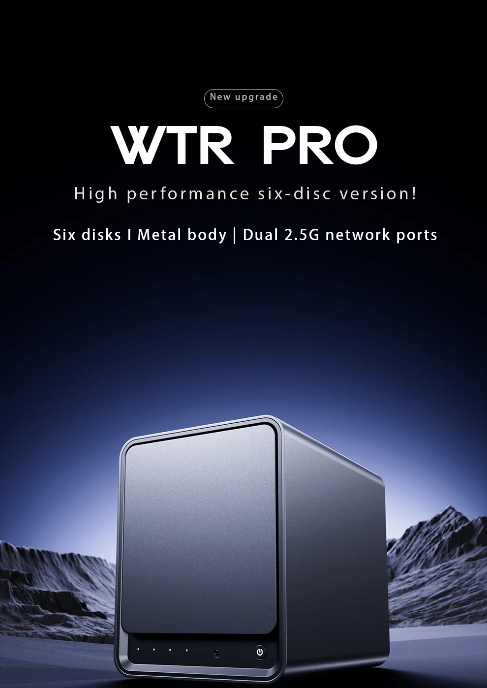WTR Pro 6 Bay NAS Mini PC Intel Twin Lake N150 DDR4 3200MHz M.2*2 2280 NVMe 3.5 SATA x 4 2.5G LAN Desktop NAS DIY Computer