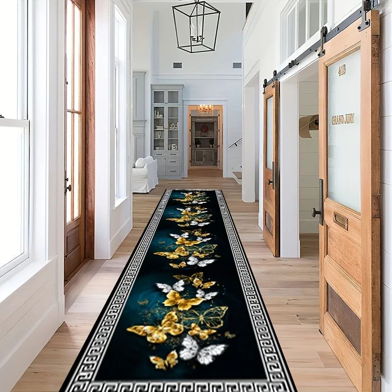 VIKAMA Floral Runner Rug for Hallways Kitchen Runner Farmhouse Kitchen Mat Long Carpet Home Decor Kitchen Floor Pad