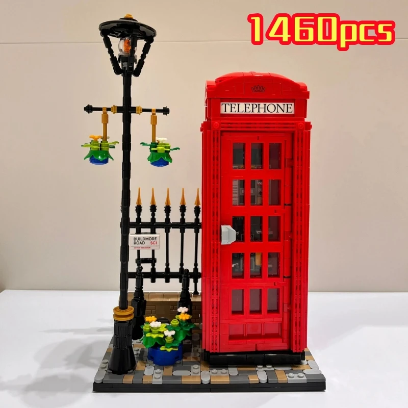 1460PCS Red London Telephone Box Building Blocks MOC Set Classic British Symbol Bricks Toys For Adult Children Gifts Home Décor