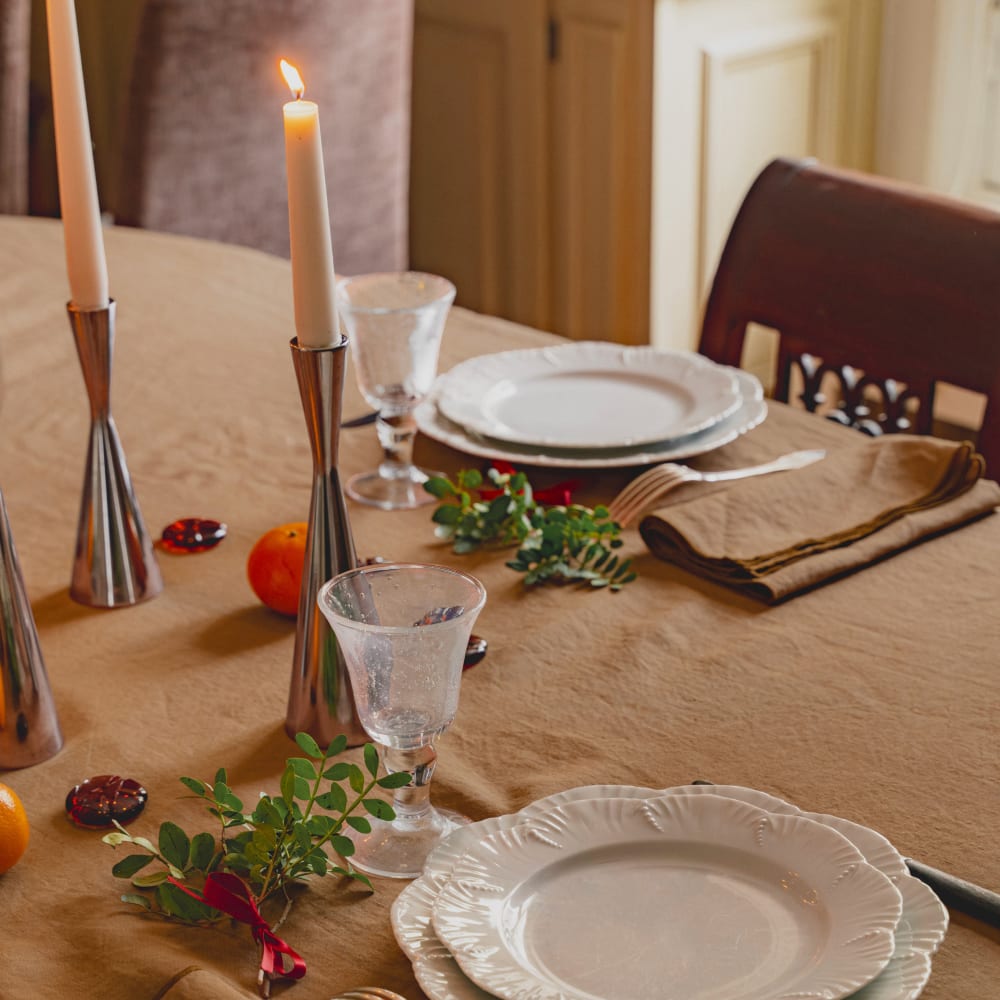 Nappe en lin lavé Cannelle 170x250cm