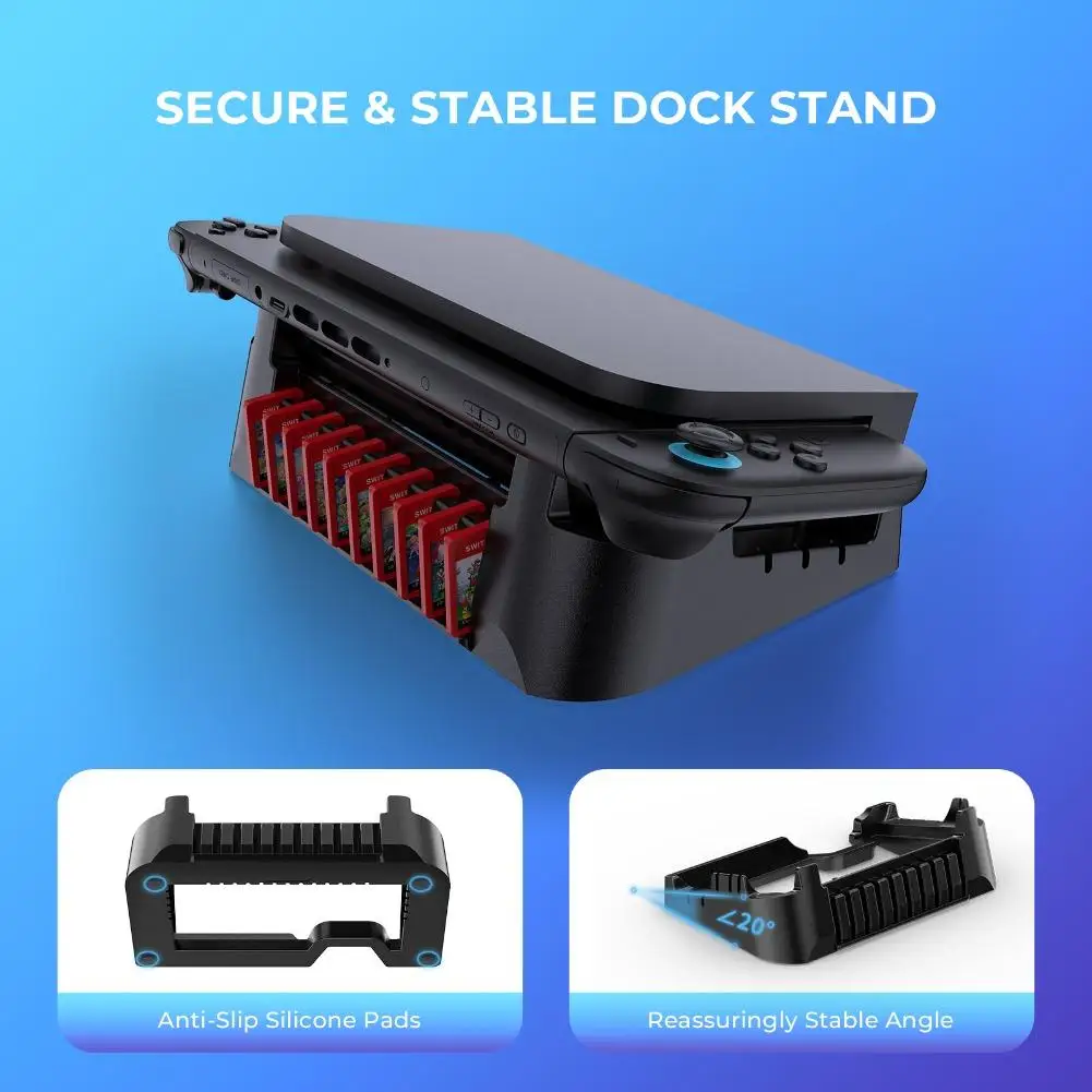 für Switch2/Switch/OLED-Konsolen-Dock, horizontales Lagerregal, universeller horizontaler Ständer für Switch, bietet Platz für Spielkarten Image