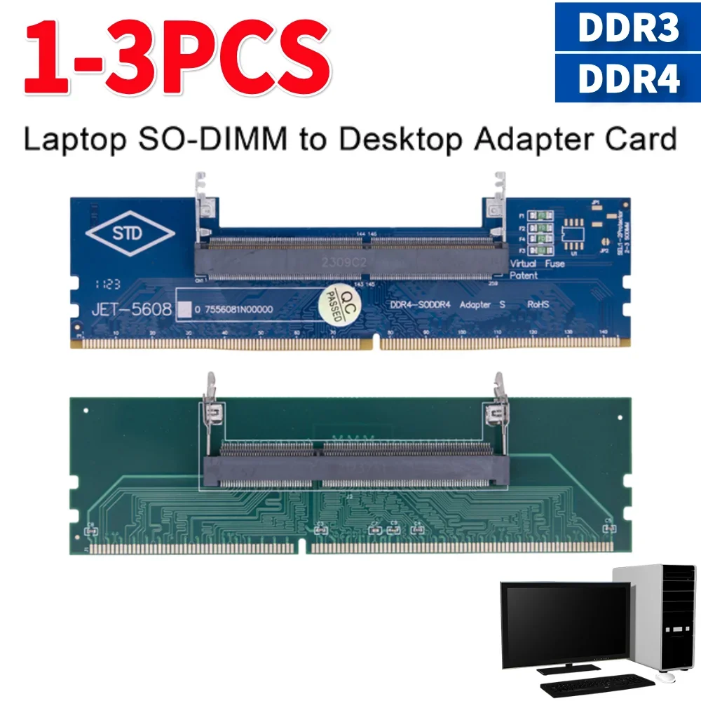 1-3 stücke DDR3 DDR4 Laptop Zu Desktop Speicher Adapter Karte SO-DIMM Zu PC DIMM Karte Stecker Karte Memory Stick RAM Stecker Adapter Image