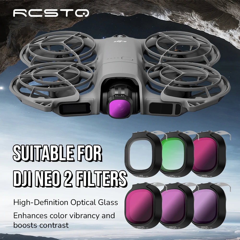 RCSTQ Drohnen-Objektivfilter-Set für DJI Neo2 ND-Filterkit ND8 ND16 ND32 CPL UV-Filter Kamera Blendschutzfilter Drohnen-Zubehör Image