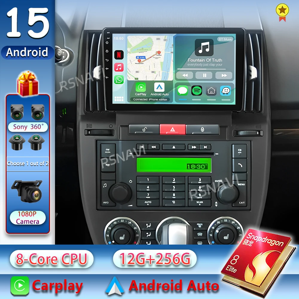 Android 16 Autoradio für Land Rover Freelander 2 2006 - 2012 Carplay Auto DSP Multimedia 360 Kamera 2 Din BT Videoplayer Stereo Image