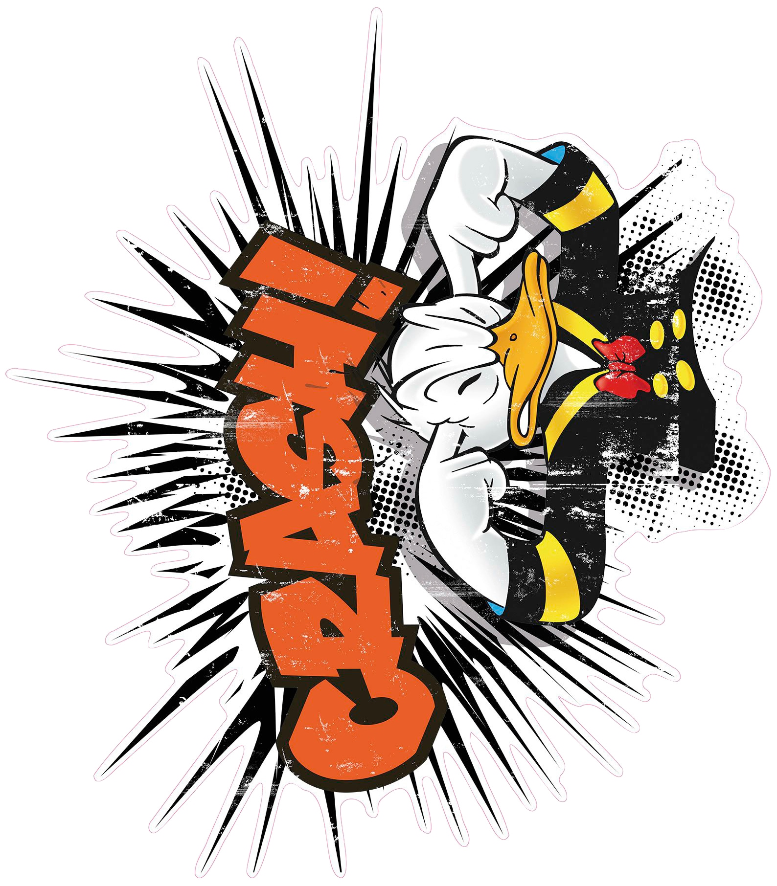 Vliestapete KOMAR "Selbstklebende Vlies - Donald crash XXL - Größe 127 x 160 cm", bunt, B:127m L:160m, Vlies, Tapeten, Kinderzimmer