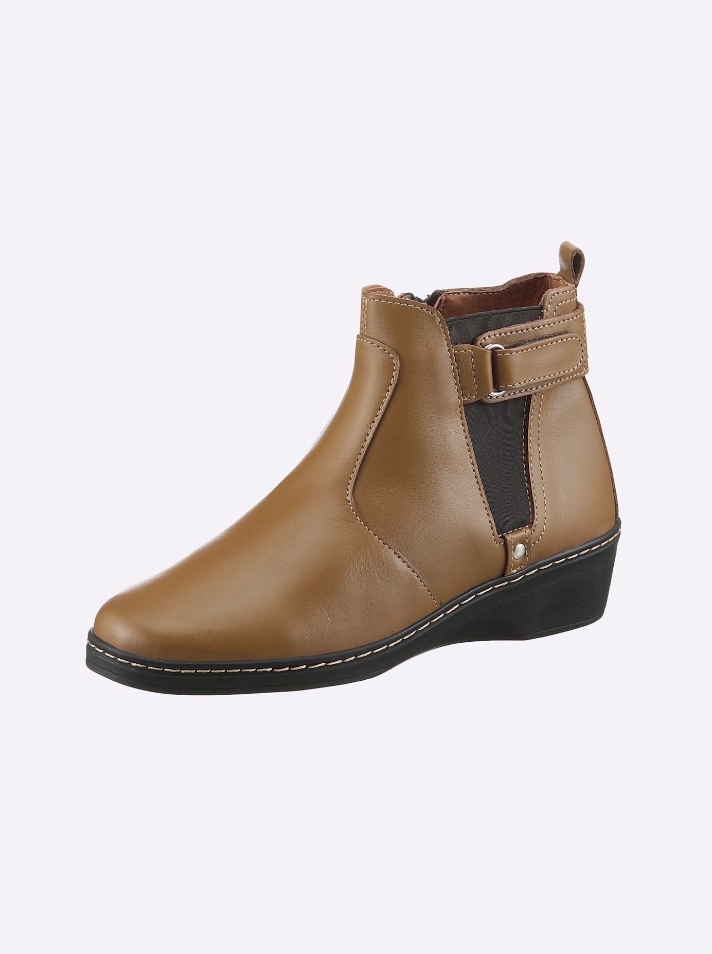 Stiefelette CASUAL LOOKS, Damen, Gr. 36, braun (camel), Glattleder, Schuhe Stiefelette