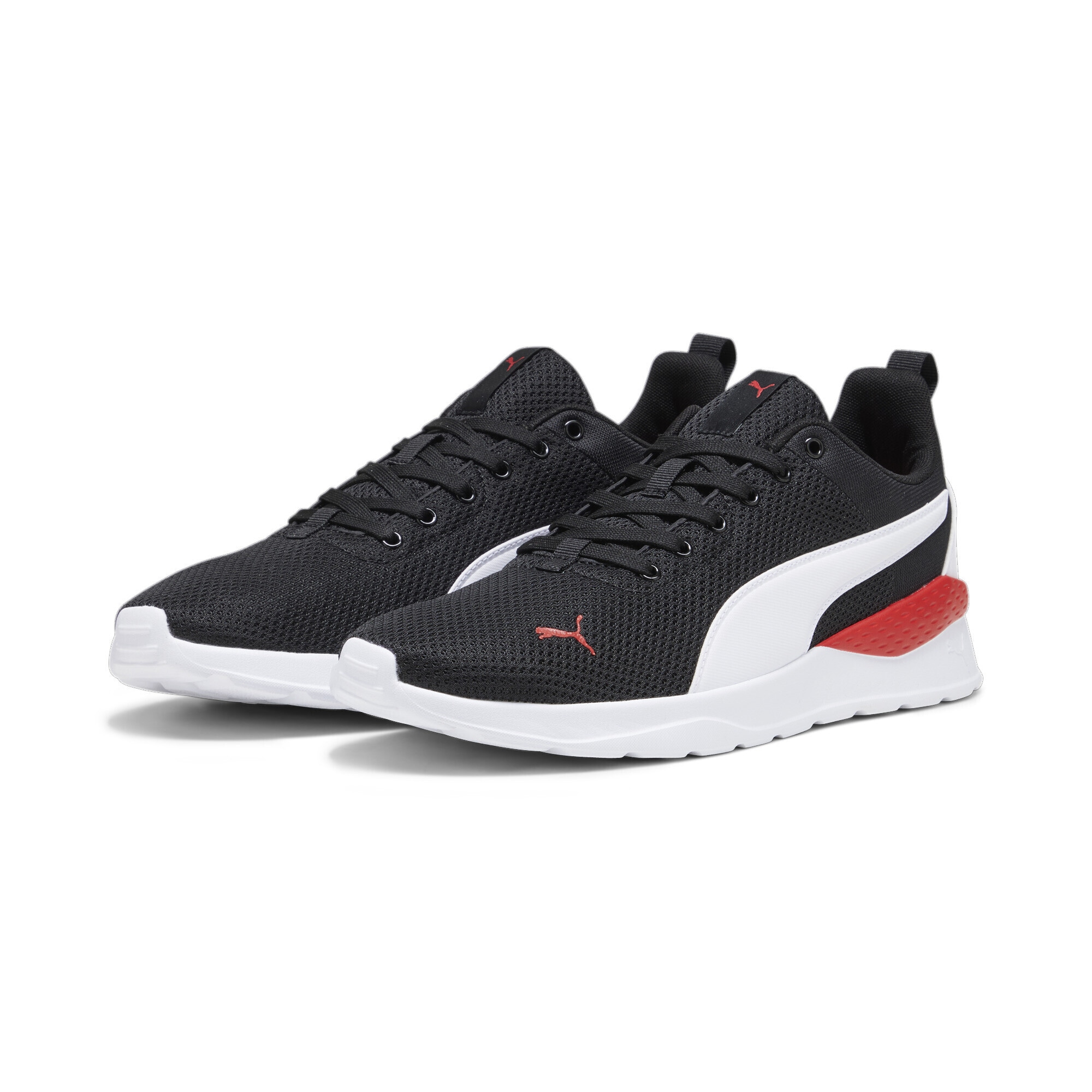 Sneaker PUMA "Anzarun Lite Sneakers Erwachsene", Herren, Gr. 42, schwarz (schwarz, weiß for all time rot), Obermaterial: Synthetik, Textil; Futter: Textil; Innensohle: Textil; Laufsohle: Synthetik, Gummi, Schuhe Sneaker