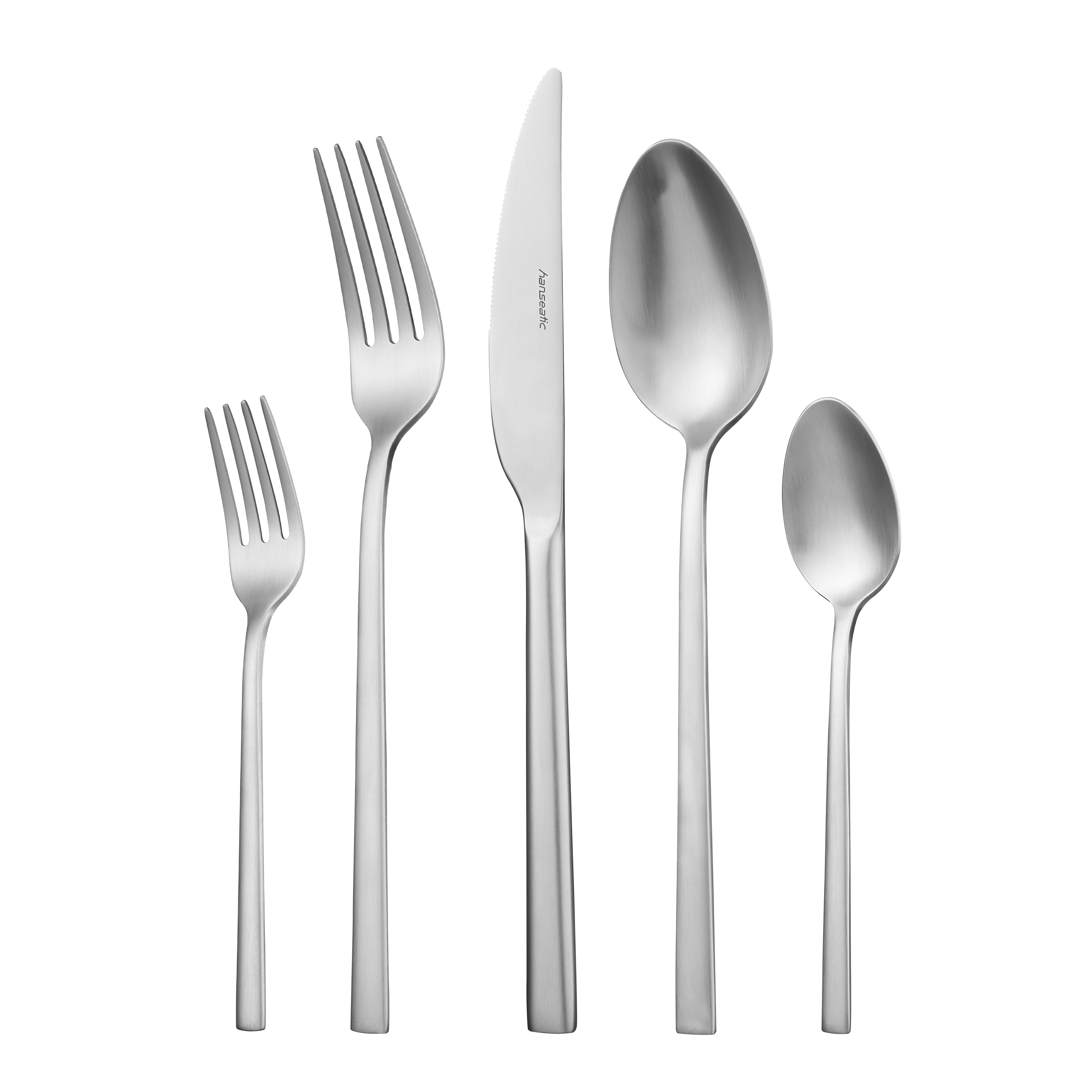 Besteck-Set HANSEATIC "SMART, wahlweise in glänzender oder matter Optik", silber (silberfarben), 60 tlg., Edelstahl 18/10, Essbesteck-Sets, leichtes und minimalistisches Design