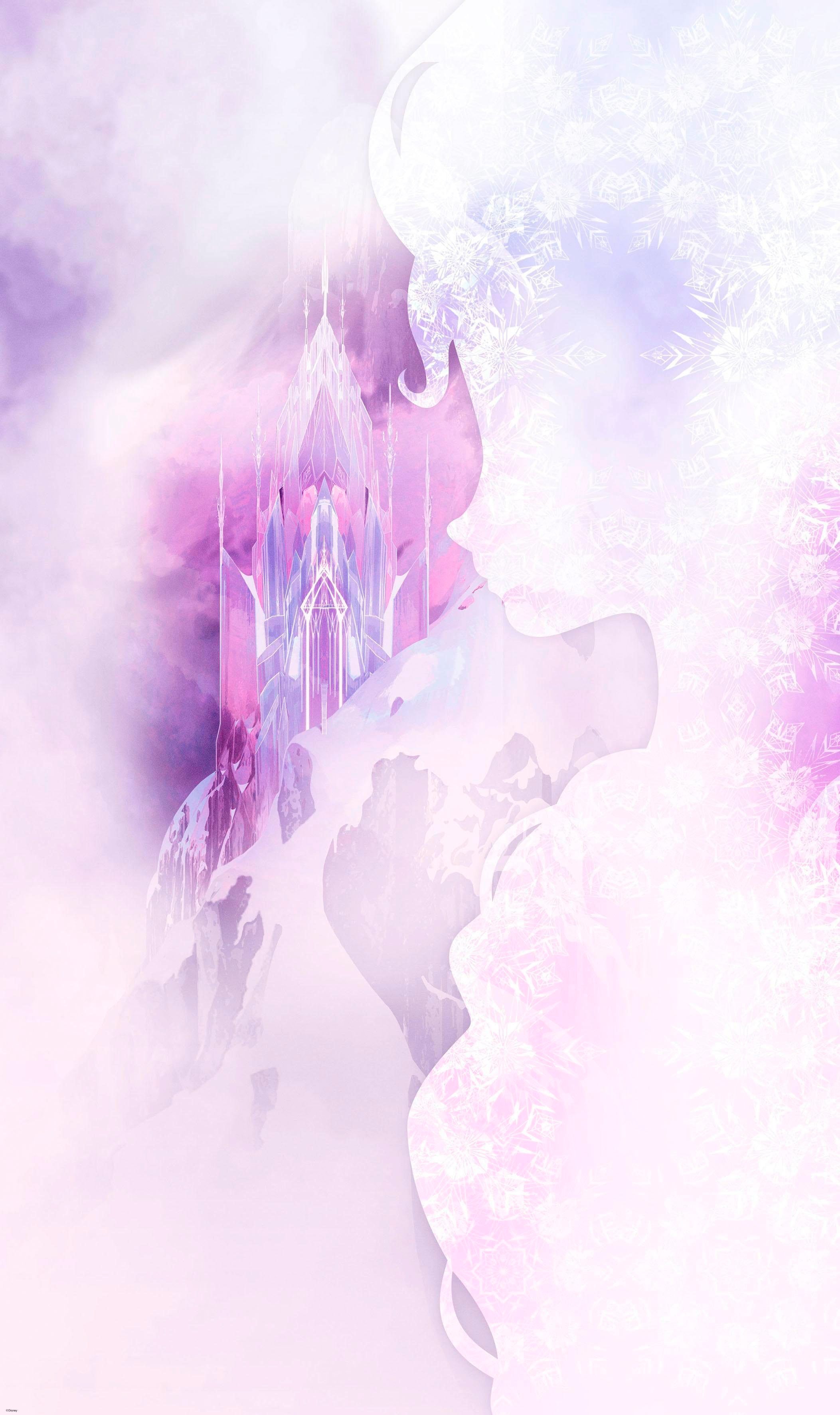 Vliestapete KOMAR "Digitaldruck Vlies - Frozen Winter Mist - Größe 120 x 200 cm", bunt, B:120m L:200m, Vlies, Tapeten, Kinderzimmer