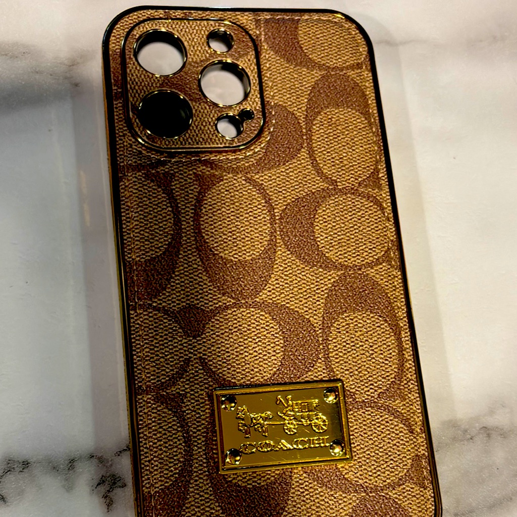 Coach Cell Phones & Accessories | Coach Brown And Gold Phone Case | Color: Brown/Gold | Size: I Phone 14 Pro Max