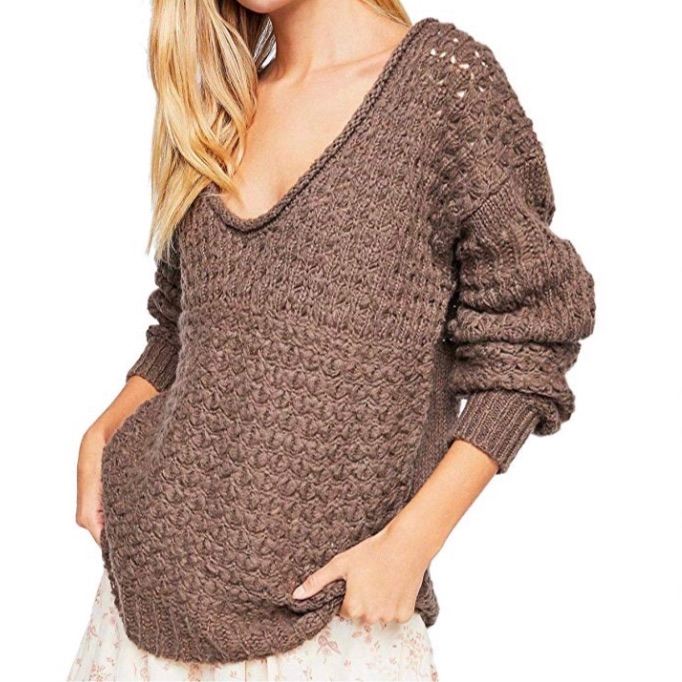 Free People Sweaters | Free People Women's Crashing Waves Pullover | Color: Brown | Size: Various