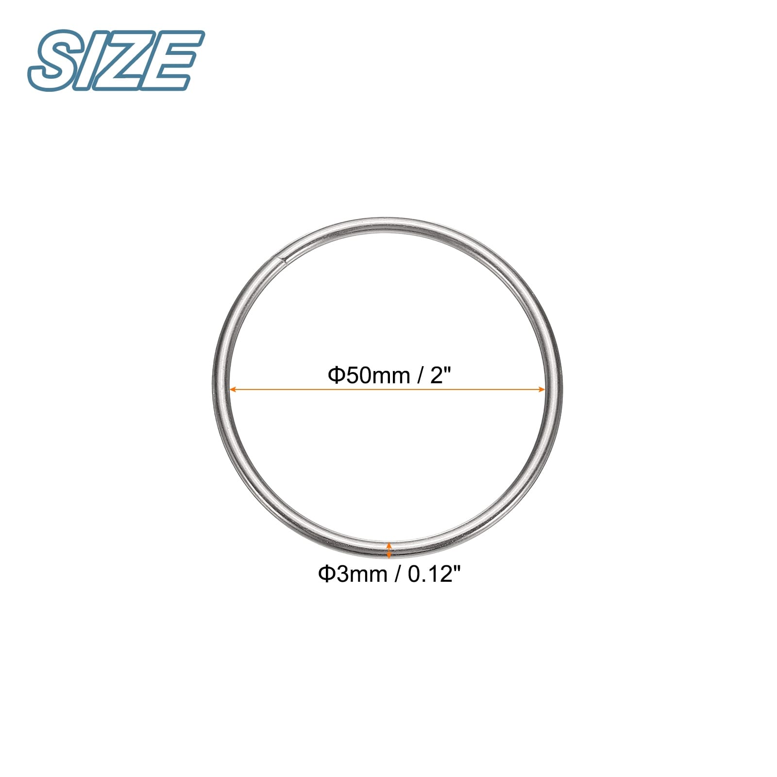 O Ring Buckles Stainless Steel Polished Round Ring Buckles Multi-Purpose Buckle - Silver