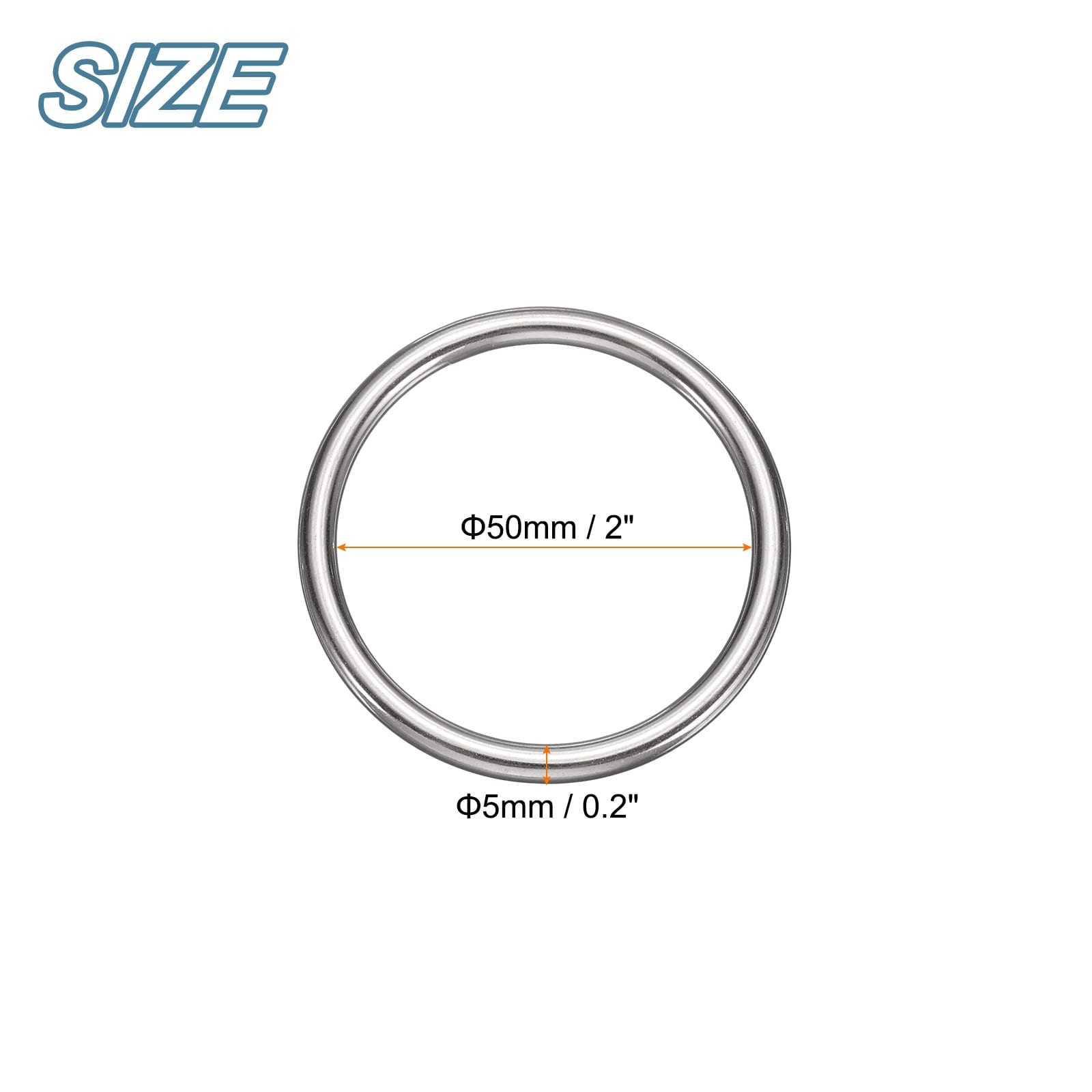 O Ring Buckles Stainless Steel Polished Round Ring Buckles Multi-Purpose Buckle - Silver