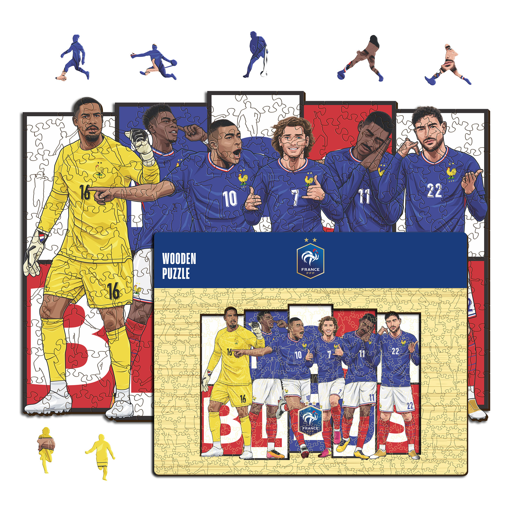 Frankreich 6-Spieler-Holzpuzzle Größe S (150 Teile) Image