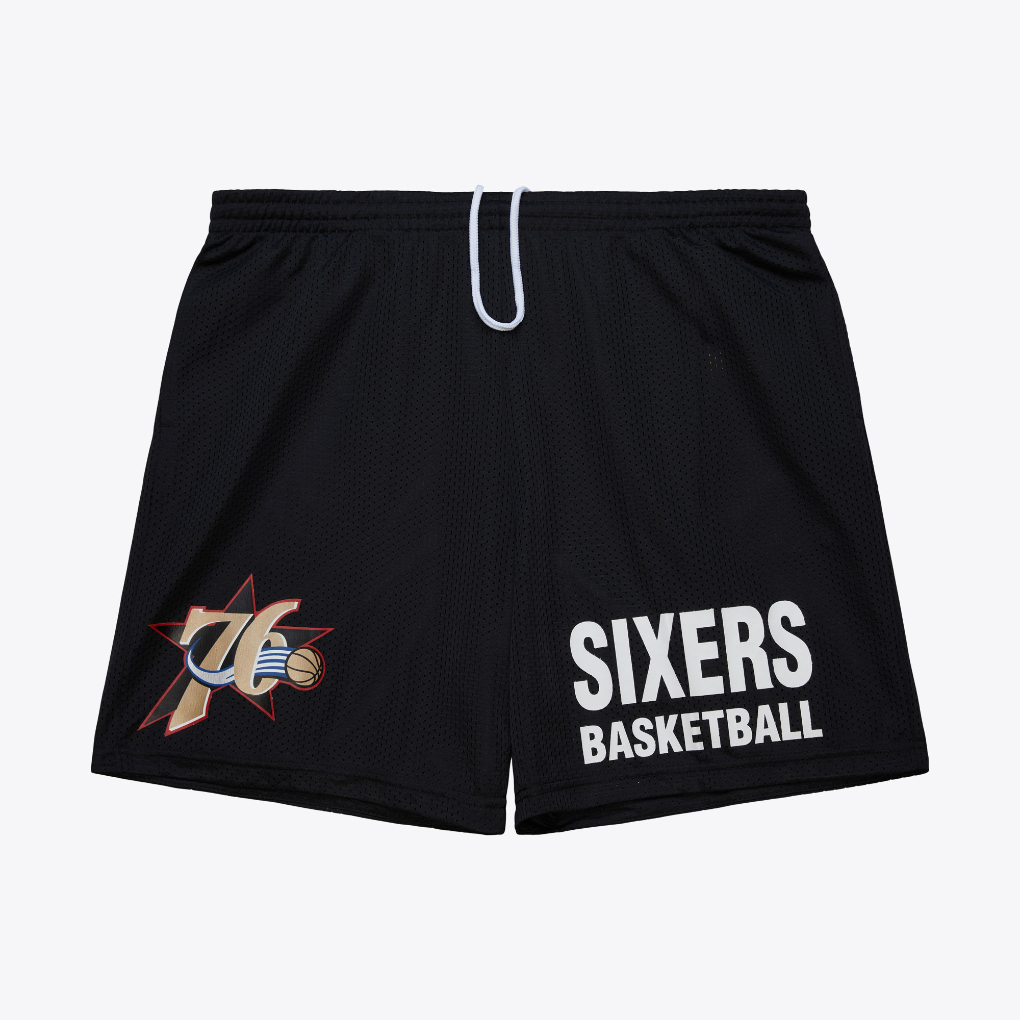 Philadelphia 76ers Mitchell & Ness Gameday Mesh-Shorts (18 cm) mit Vintage-Logo Image