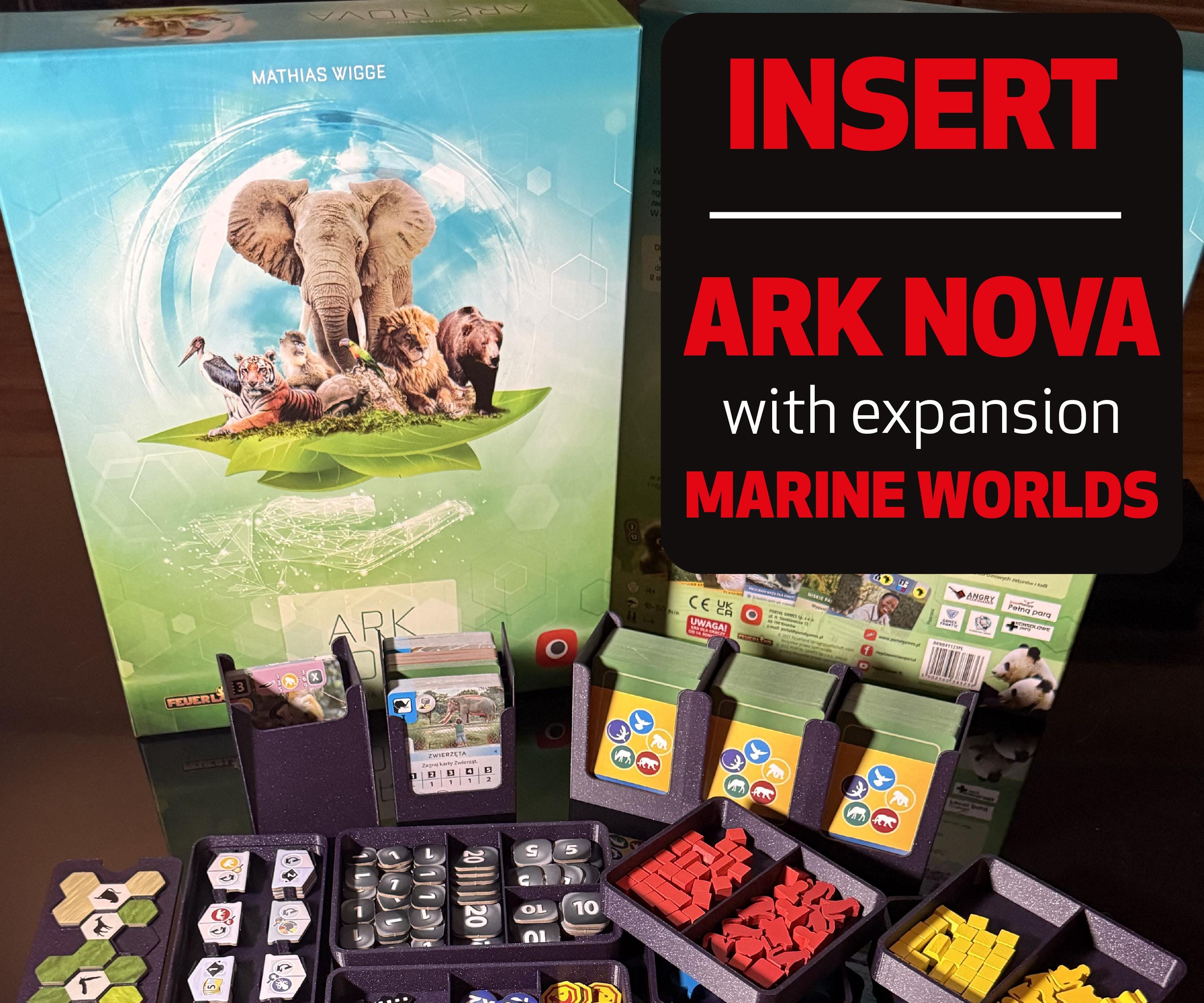 Ark Nova + Marine Worlds: inserto per gioco da tavolo stampato in 3D
