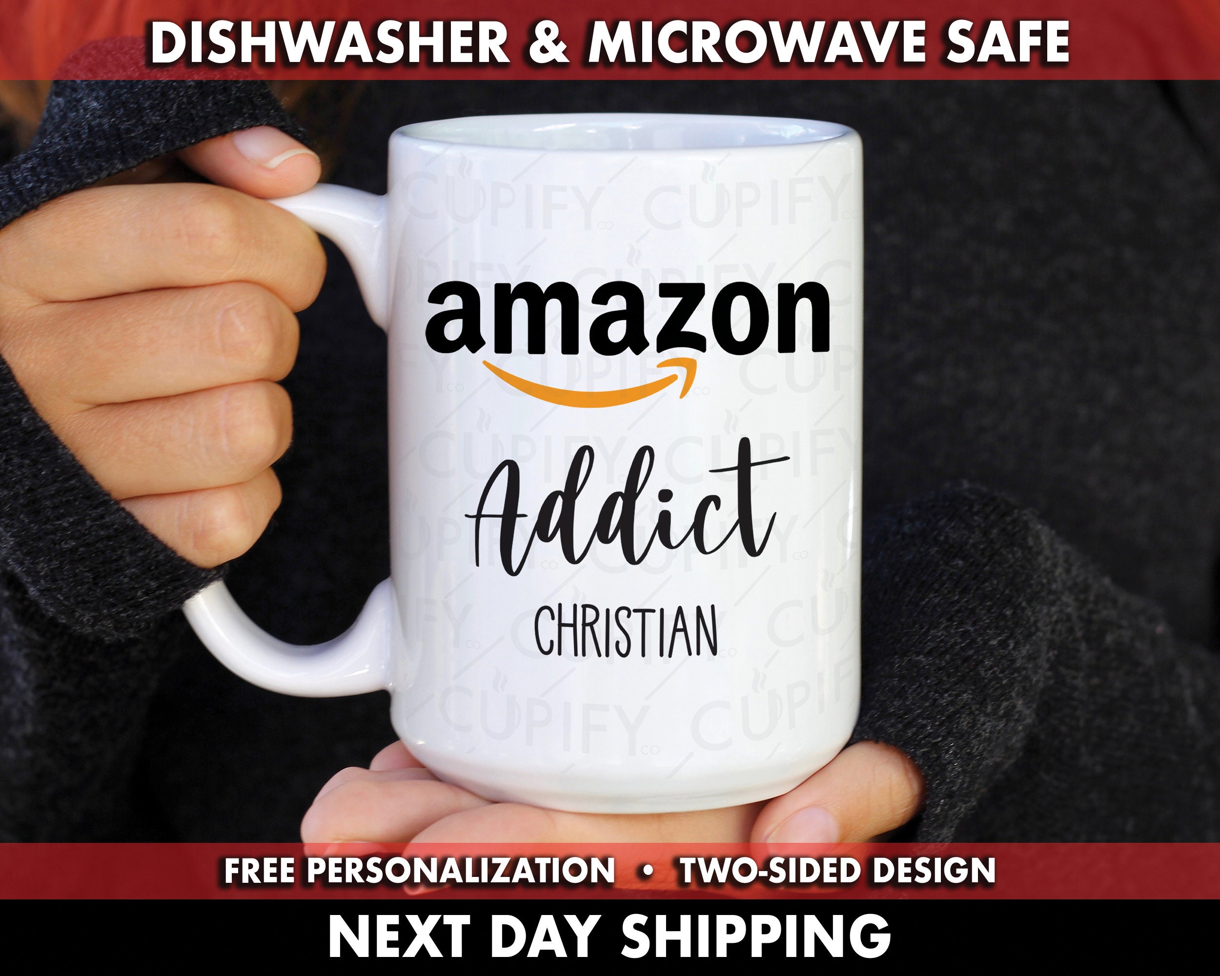 Tazza da caffè Amazon Addicts, tazza da caffè personalizzata, tazza Amazon Prime, tazza da caffè Amazon, tazza da caffè Shopaholic, tazza da caffè per