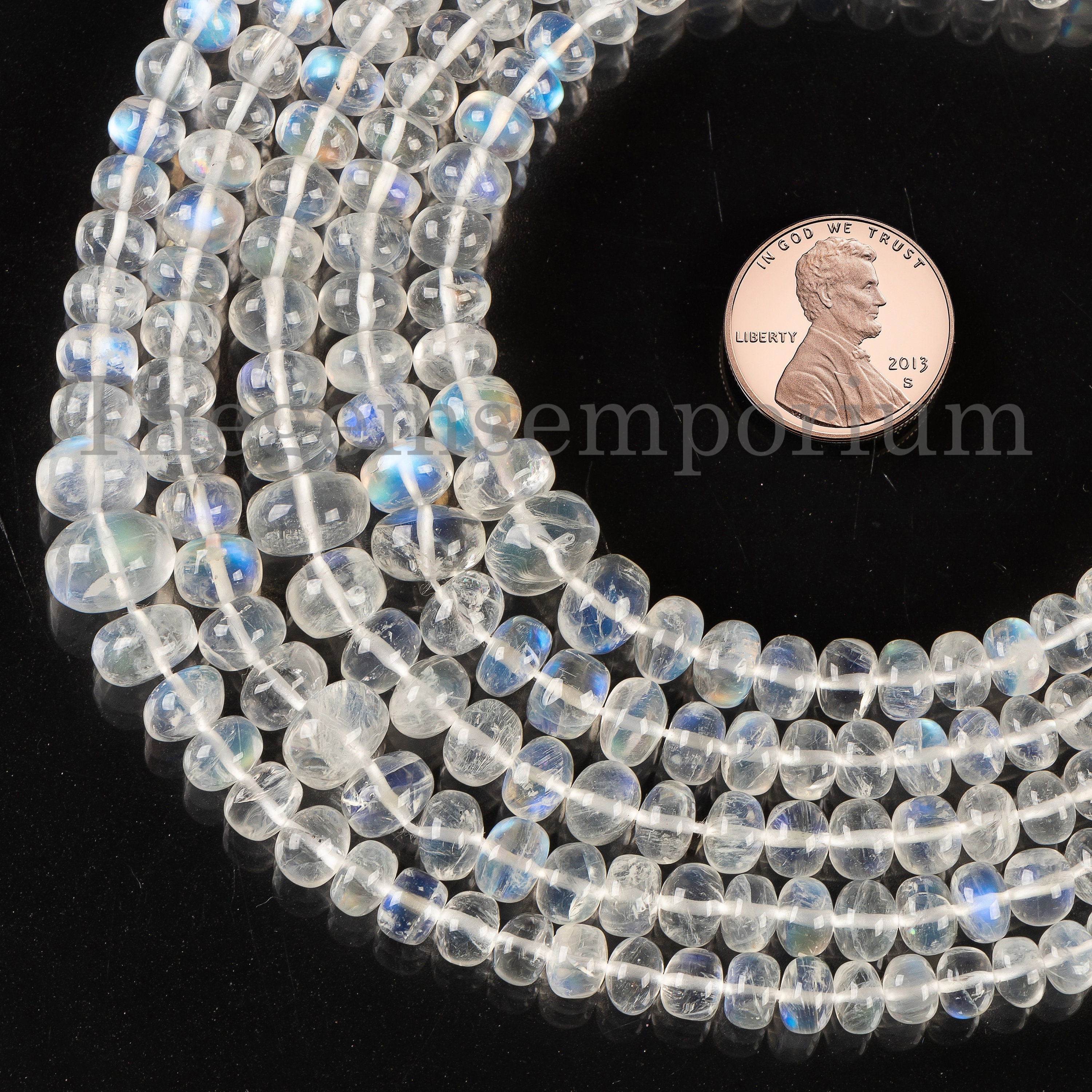 4.5-8mm Superba perle di pietra di luna arcobaleno di alta qualità, rondelle di pietra di luna arcobaleno arcobaleno, perline di pietra di luna lisce,
